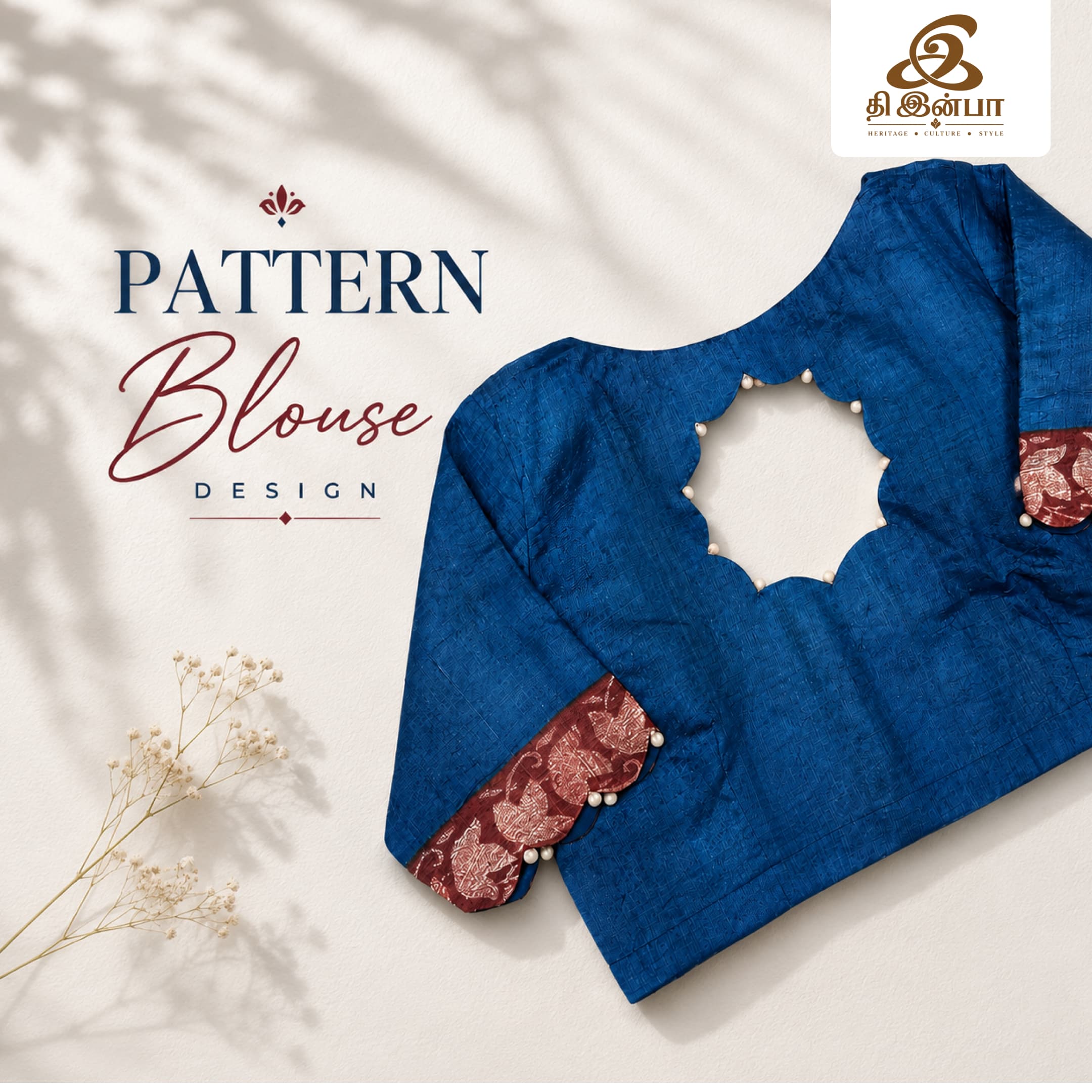 Royal Blue Cut-Out Pattern Blouse